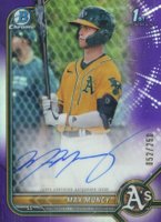 2022 Bowman Chrome Prospect Autographs #CPAMMU Max Muncy Purple Refractor Baseball Card