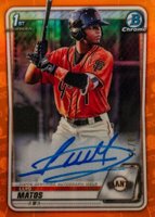 2020 Bowman Chrome Prospect Autographs #CPALM Luis Matos Orange Refractor Baseball Card
