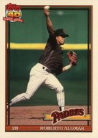 1991 Topps Tiffany #315 Roberto Alomar Baseball Card