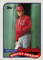 1989 Topps #654 Whitey Herzog Baseball Card