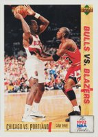 1991 Upper Deck International  #174 Clyde Drexler/Michael Jordan Spanish Basketball Card