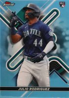 2022 Topps Finest #23 Julio Rodriguez Sky Blue Refractor Baseball Card