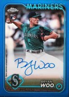 2024 Topps Chrome Rookie Autographs #RABWO Bryan Woo Blue Refractor Baseball Card