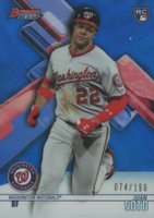 2018 Bowman's Best #29 Juan Soto Blue Refractor Baseball Card