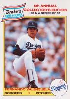 1986 Drake's #36 Fernando Valenzuela Hand Cut Baseball Card