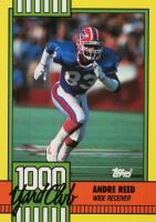 1990 Topps 1000 Yard Club #7 Andre Reed Disclaimer Back Football Card