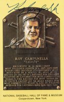 1999 Hall of Fame Autographs # Roy Campanella Yellow HOF Plaque Baseball Card