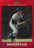 2007 Topps Chrome #4 Mickey Mantle Red Refractor Baseball Card