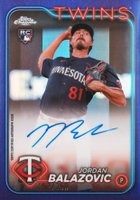 2024 Topps Chrome Update Chrome Baseball Update Series Autographs #RAJBA Jordan Balazovic Purple Refractor Baseball Card