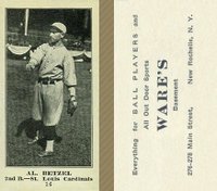 1916 Wares #16 Al Betzel Baseball Card