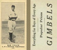 1916 Gimbels #181 Bob Veach Baseball Card
