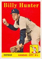 1958 Topps #98y Billy Hunter Yellow Name Baseball Card