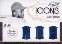 2010 Playoff Prime Cuts Icons #1 Jackie Robinson Materials Trios Baseball Card