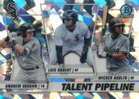 2020 Bowman Chrome Talent Pipeline Trios #TPCWS Andrew Vaughn/Luis Robert/Micker Adolfo Atomic Refractor Baseball Card