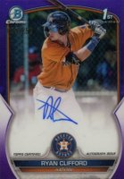 2023 Bowman Chrome Prospect Autographs #CPARC Ryan Clifford Purple Refractor Baseball Card
