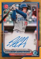 2024 Bowman Chrome Rookie Autographs #CRAPC Pete Crow-Armstrong Gold Refractor Baseball Card