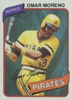 1980 Topps #165 Omar Moreno Baseball Card