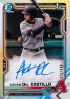 2021 Bowman Draft Chrome Draft Pick Autographs #CDAAD Adrian Del Castillo Refractor Baseball Card