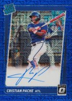 2021 Panini Donruss Optic Rated Rookie Signatures #RRSCP Cristian Pache Blue Mojo Baseball Card