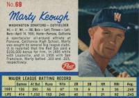 1962 Post Cereal #69 Marty Keough Baseball Card