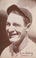 1926 Exhibit Postcard backs (1926-1929) # Lou Gehrig Portrait Baseball Card