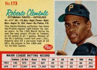 1962 Post Cereal #173a Roberto Clemente Red Lines Baseball Card