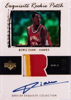 2003 Upper Deck Exquisite Collection #61 Boris Diaw Autograph Patch-Gold Basketball Card
