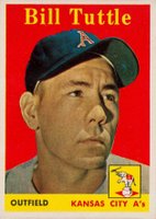 1958 Topps #23y Bill Tuttle Yellow Name Baseball Card