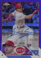 2023 Topps Chrome Rookie Autograph #RASS Spencer Steer Purple Baseball Card