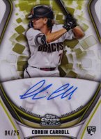 2023 Topps Chrome Black Ivory Autographs #CC Corbin Carroll Gold Trim Baseball Card