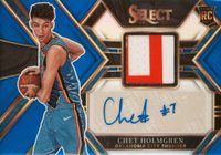 2022 Panini Select Rookie Jersey Autographs #RJACHG Chet Holmgren Blue Basketball Card