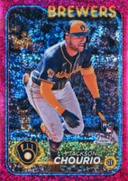 2024 Topps Chrome #161 Jackson Chourio Magenta Speckle Refractor Baseball Card