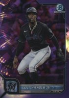 2022 Bowman Chrome Sapphire Edition #61 Jazz Chisholm Jr. Purple Baseball Card
