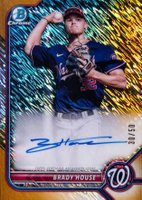 2022 Bowman Chrome Prospect Autographs #CPABH Brady House Gold Shimmer Refractor Baseball Card