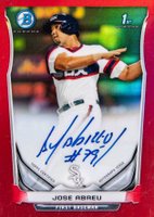 2014 Bowman Prospect Autograph #JAB Jose Abreu Chrome-Red Refractor Baseball Card