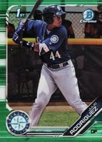 2019 Bowman Prospects Chrome #33 Julio Rodriguez Green Refractor Baseball Card