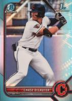 2022 Bowman Draft #BDC49 Chase Delauter Chrome-Sky Blue Refractor Baseball Card