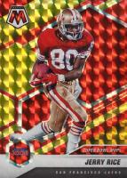 2021 Panini Mosaic #295 Jerry Rice Fusion Red/Yellow Choice Football Card
