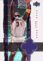 2003 Upper Deck Exquisite Collection #17-J Shaquille O'Neal Jersey Basketball Card