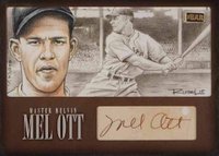 2015 The Bar Cut Autographs #TBMO01 Mel Ott Master Melvin Baseball Card