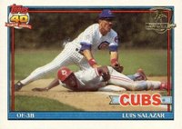 1991 Topps Desert Shield #614 Luis Salazar Baseball Card