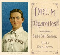 1909 White Borders Drum 350 #83 Hal Chase Portrait-Blue Background Baseball Card