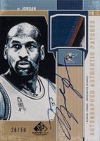 2002 SP Game Used Authentic Patches #MJ-AP Michael Jordan Autograph Basketball Card