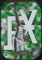 1999 Skybox E-X E-Xceptional #9 Tim Duncan Green Basketball Card
