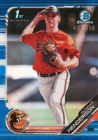 2019 Bowman Draft #BDC22 Gunnar Henderson Chrome-Blue Refractor Baseball Card