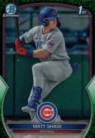 2023 Bowman Draft #BDC33 Matt Shaw Chrome-Green Grass Baseball Card