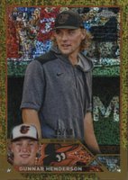 2023 Topps Chrome #2 Gunnar Henderson SP-Gold Speckle Refractor Baseball Card
