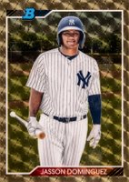 2020 Bowman Heritage Chrome Prospects #JAS Jasson Dominguez Superfractor 1/1 Baseball Card