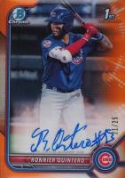 2022 Bowman Chrome Prospect Autographs #CPARQT Ronnier Quintero Orange Refractor Baseball Card
