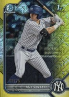 2022 Bowman Mega Box Chrome #137 Trey Sweeney Yellow Refractor Baseball Card